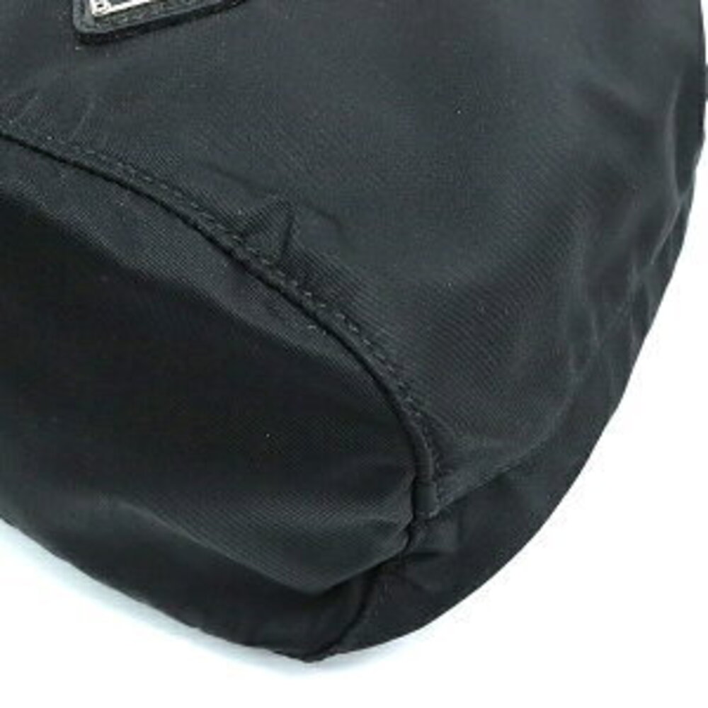 Prada drawstring pouch triangle logo black nylon - image 4